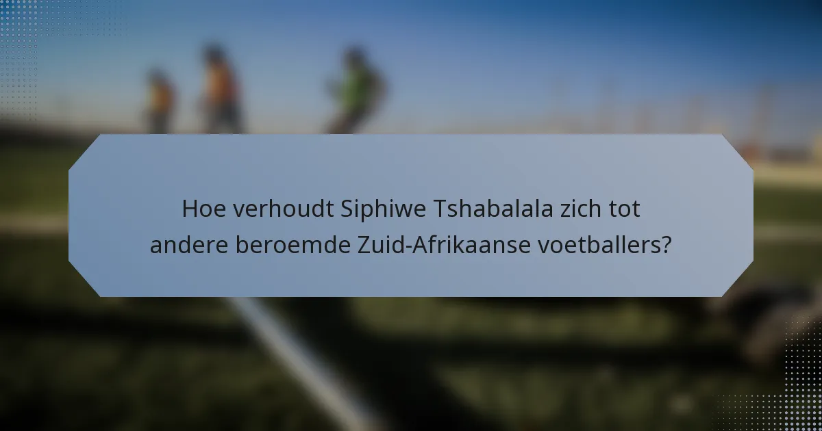 Hoe verhoudt Siphiwe Tshabalala zich tot andere beroemde Zuid-Afrikaanse voetballers?