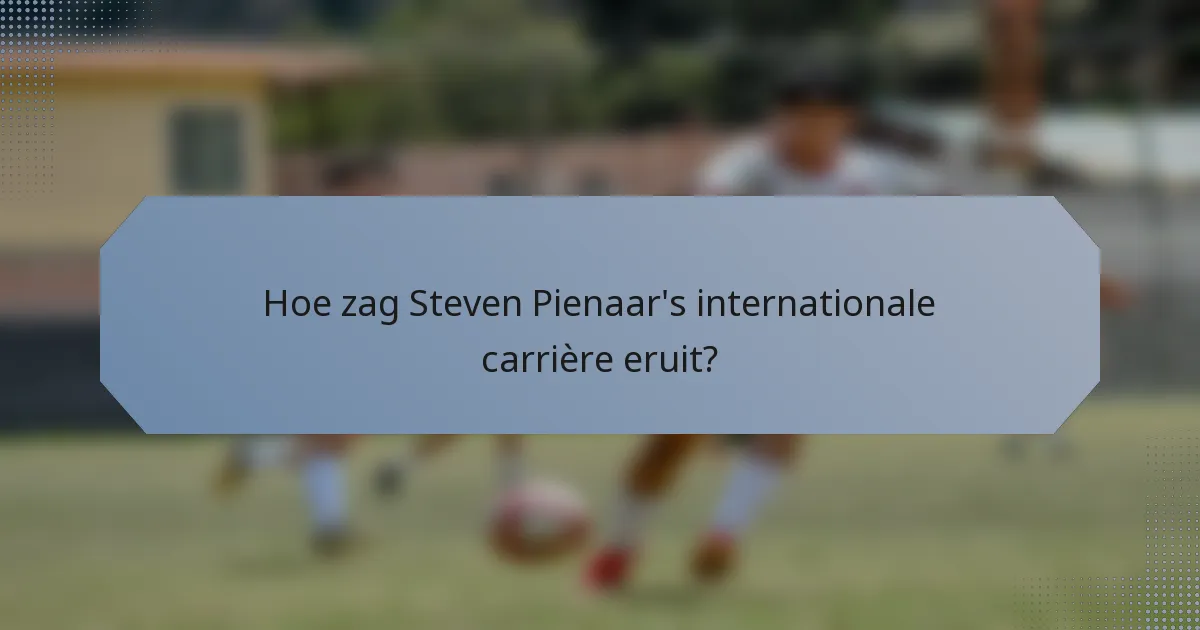 Hoe zag Steven Pienaar's internationale carrière eruit?
