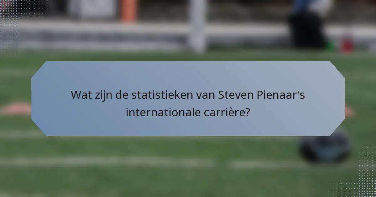 Wat zijn de statistieken van Steven Pienaar's internationale carrière?